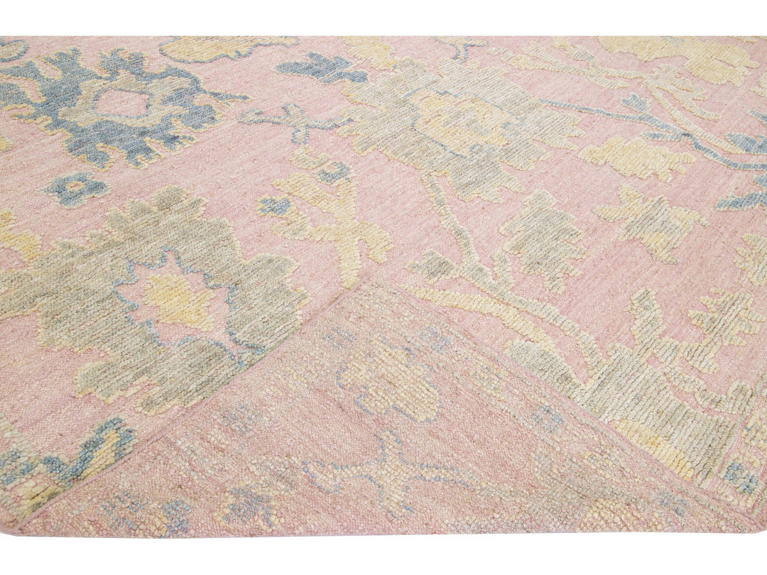 Modern Oushak Wool Rug 13 X 15
