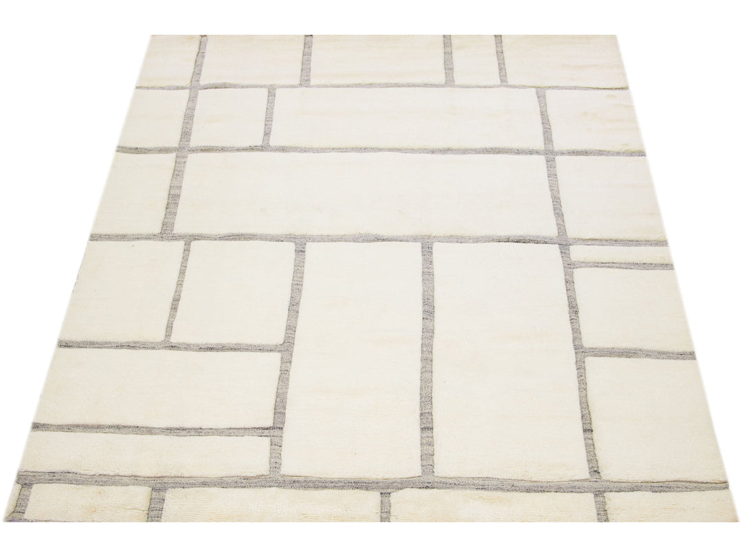 Modern Moroccan Wool Rug 8 X 10
