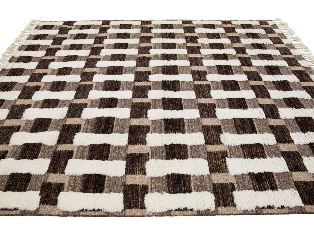 Modern Moroccan Wool Rug 8 X 10
