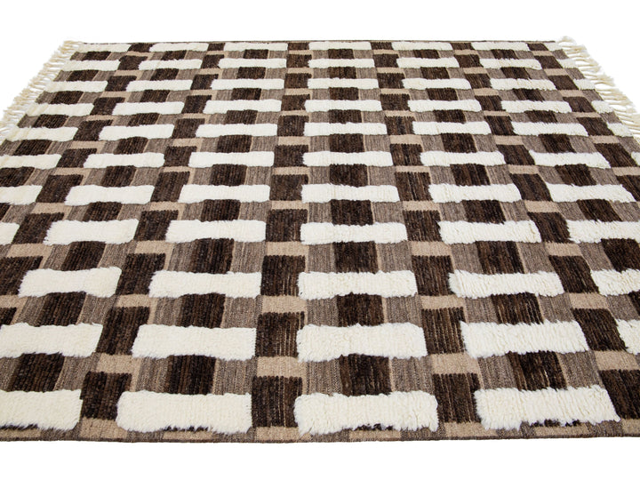 Modern Moroccan Wool Rug 8 X 10