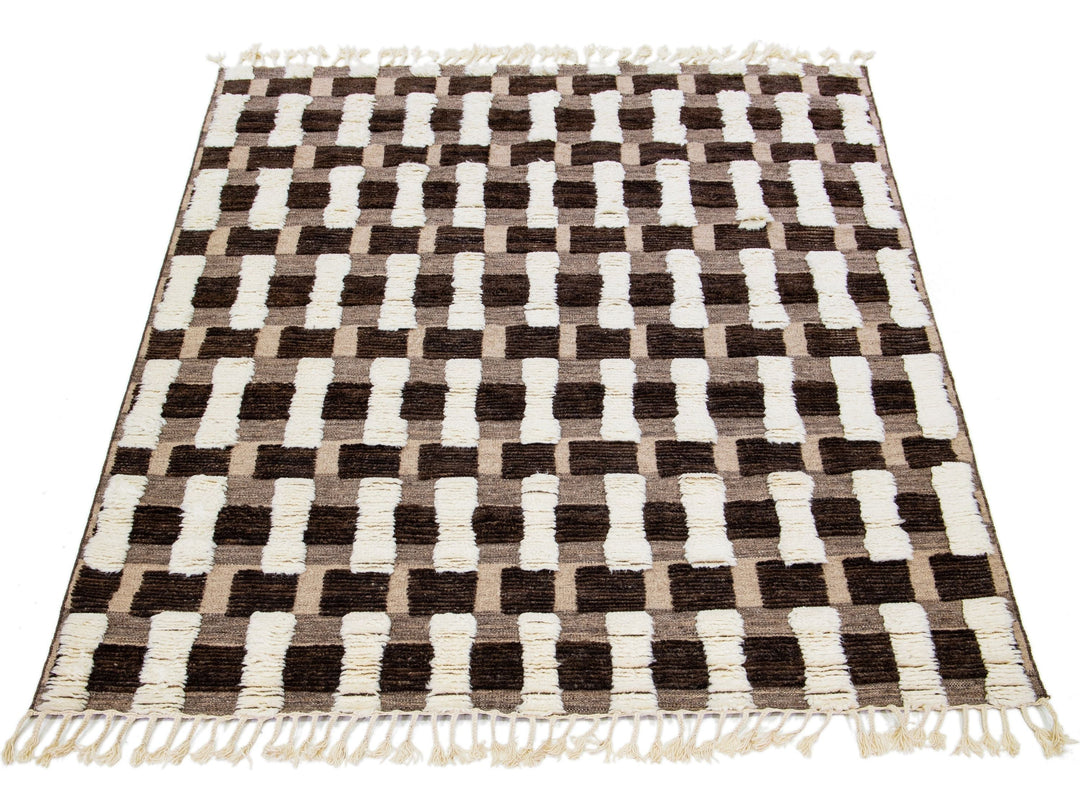 Modern Moroccan Wool Rug 8 X 10