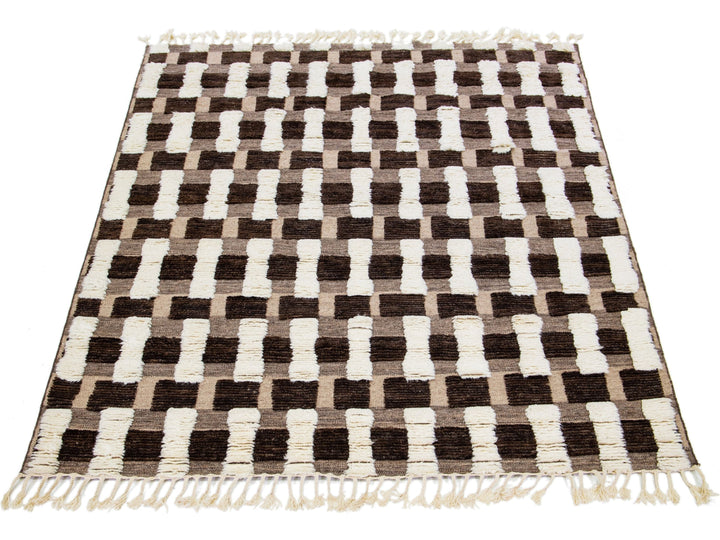 Modern Moroccan Wool Rug 8 X 10