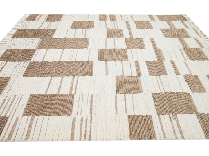 Modern Moroccan Wool Rug 8 X 10