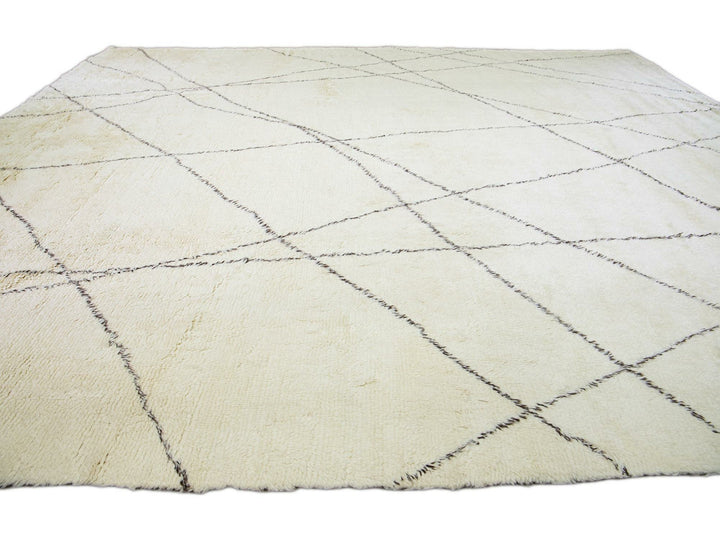 Modern Moroccan Wool Rug 15 X 18