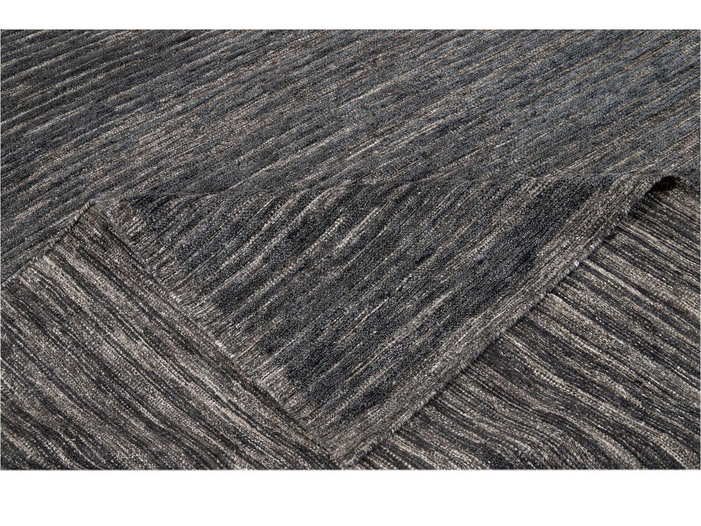 Modern Textured High Low Wool Rug, 9 X 12