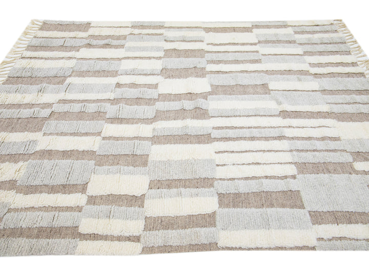Modern Moroccan Wool Rug 8 X 10
