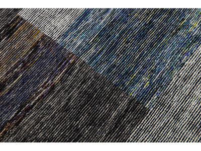 Modern Abstract Wool Rug 9 X 12