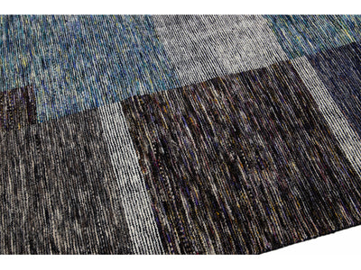 Modern Abstract Wool Rug 9 X 12