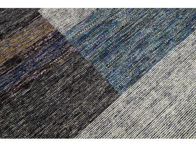 Modern Abstract Wool Rug 10 X 14