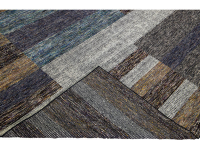 Modern Abstract Wool Rug 10 X 14