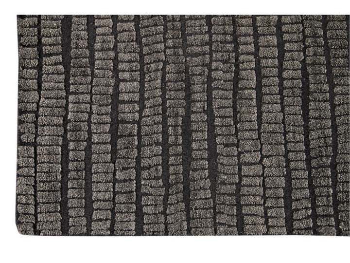 Contemporary Textured High Low Wool Rug 9 X 12