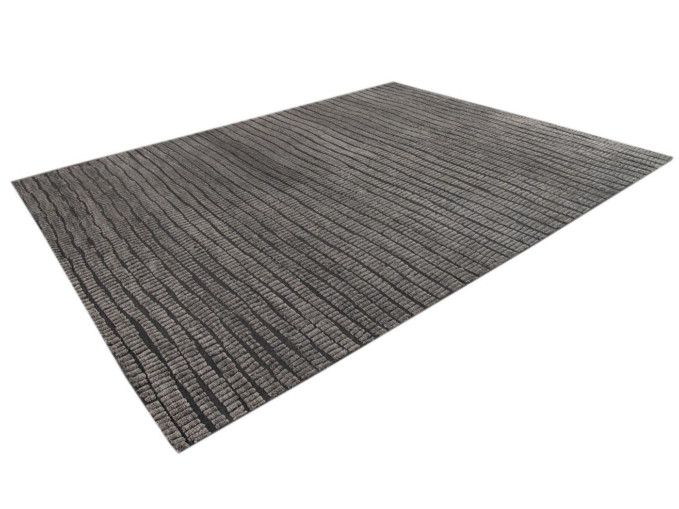 Contemporary Textured High Low Wool Rug 9 X 12