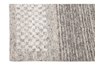 Contemporary  Textured Loop Wool Rug 10 X 14