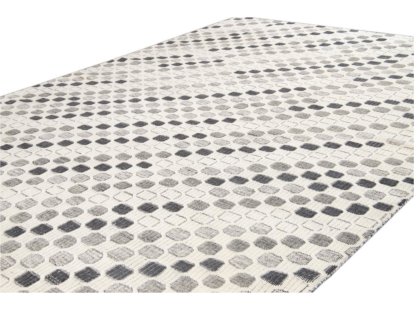 Contemporary Textured High Low Wool Rug 10 X 14