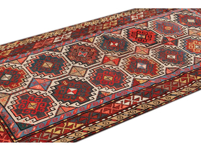 Antique Kazak Gallery Wool Rug 4 X 8