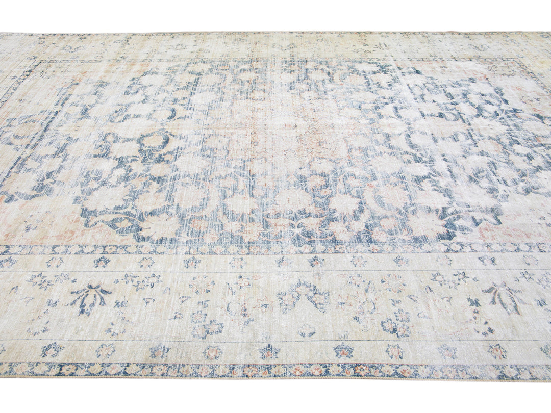 Vintage Tabriz Wool Rug 10 X 15