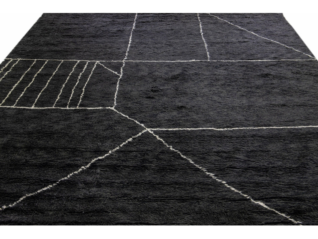 Modern Moroccan Wool Rug 12 X 15