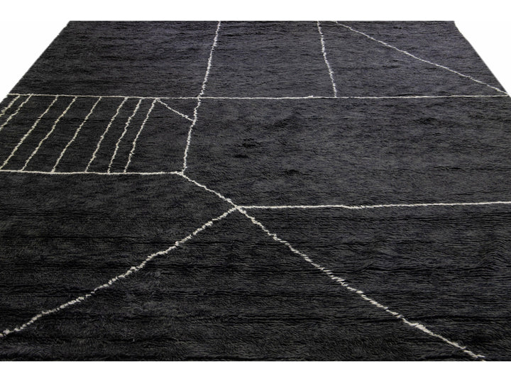 Modern Moroccan Wool Rug 12 X 15