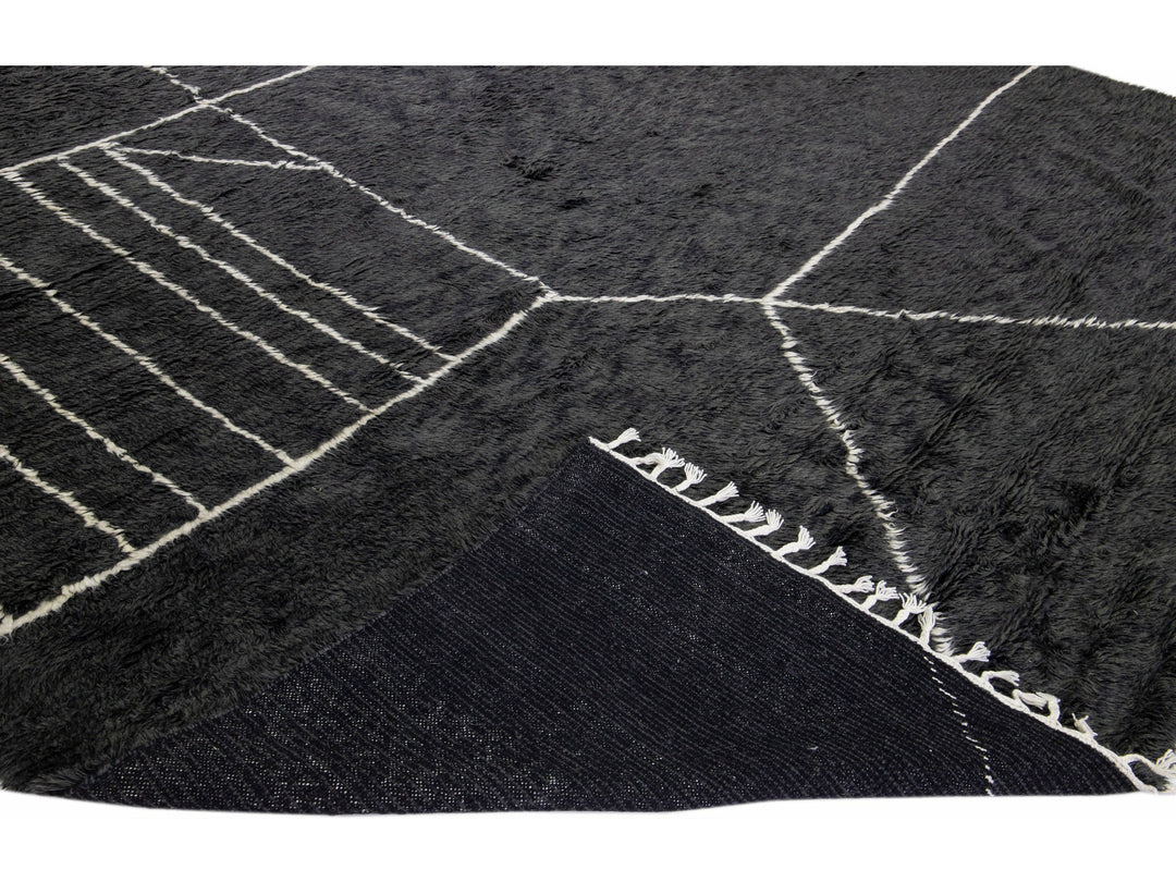 Modern Moroccan Wool Rug 12 X 15