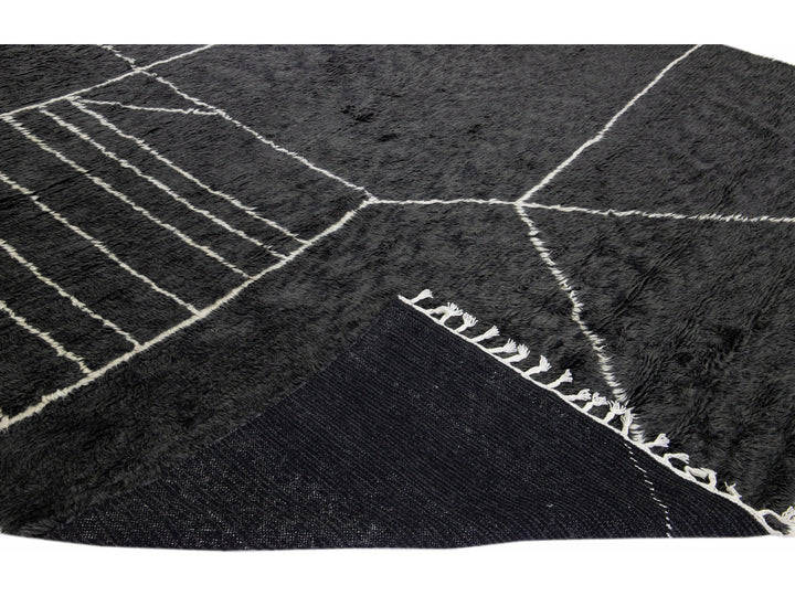 Modern Moroccan Wool Rug 12 X 15