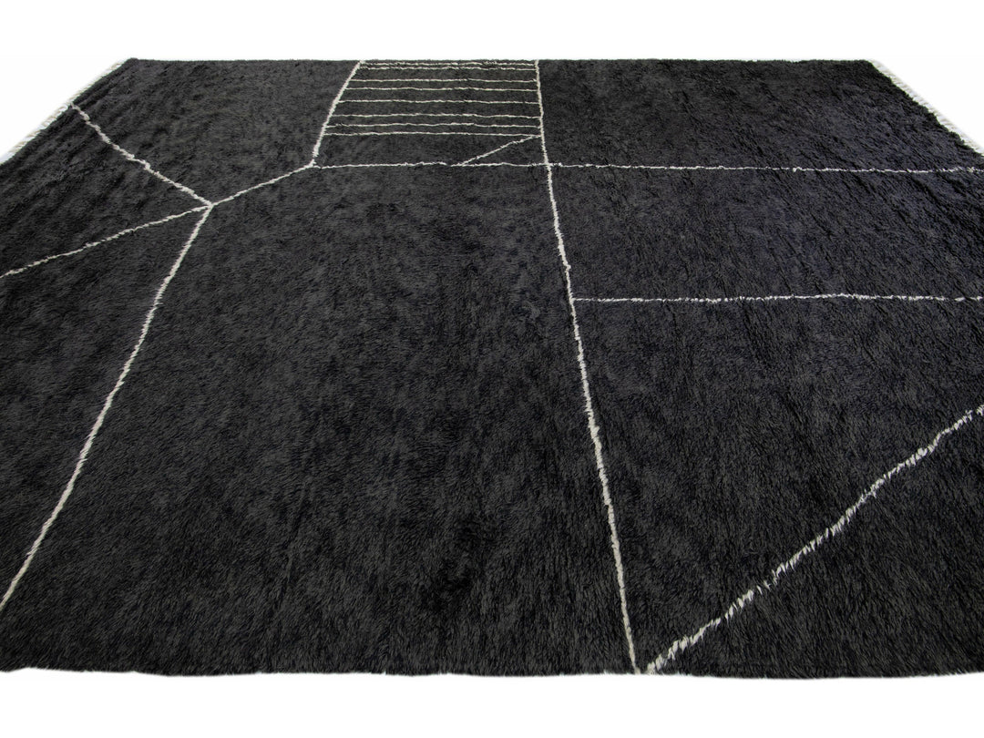 Modern Moroccan Wool Rug 12 X 15