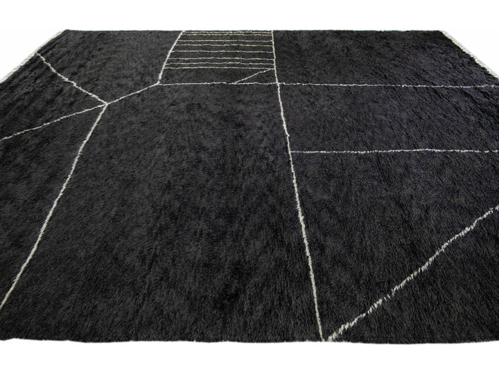 Modern Moroccan Wool Rug 12 X 15
