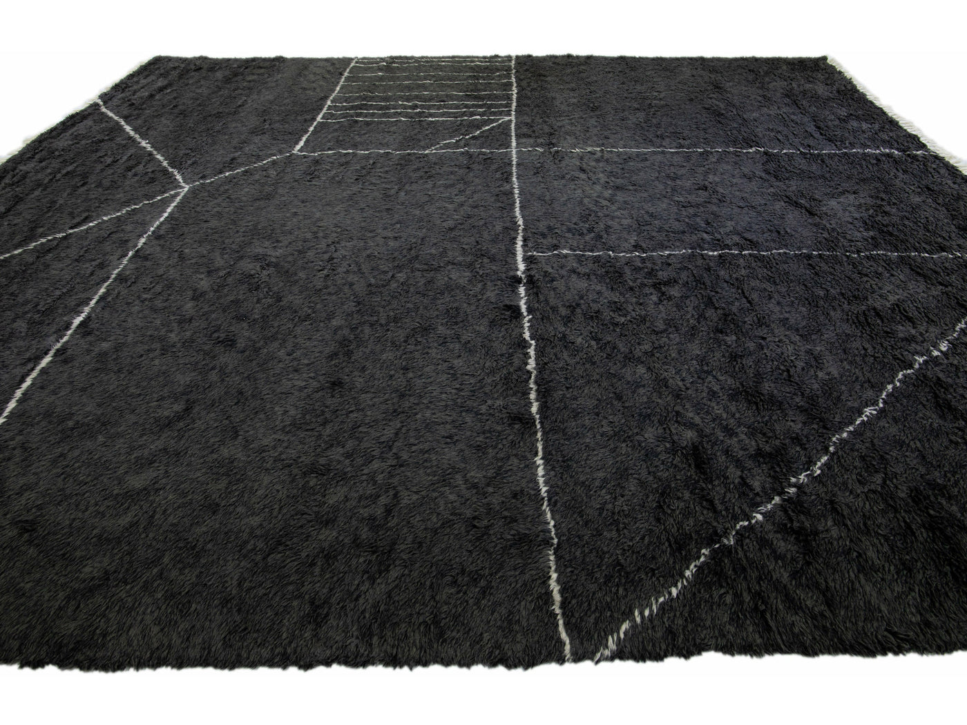 Modern Moroccan Wool Rug 14 X 16