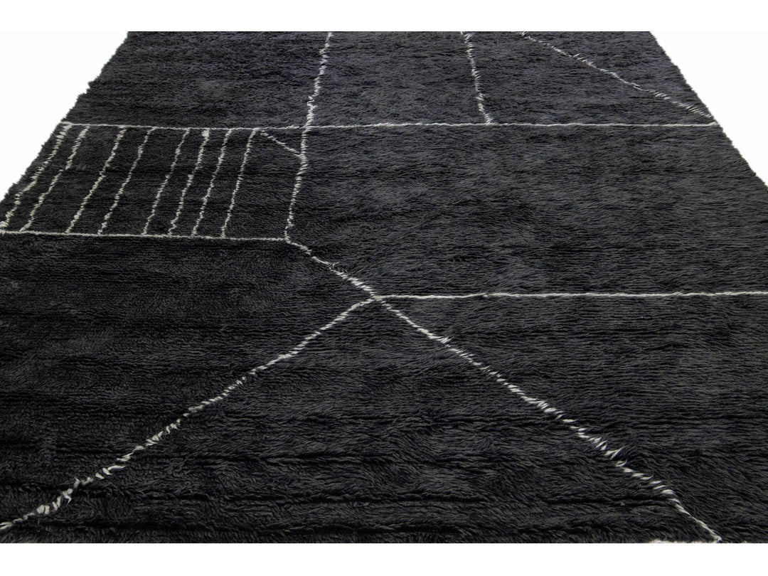 Modern Moroccan Wool Rug 9 X 12