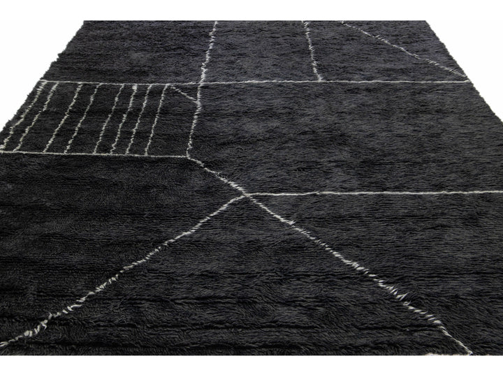 Modern Moroccan Wool Rug 9 X 12