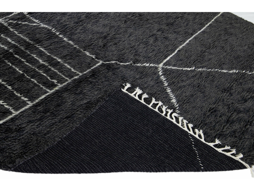 Modern Moroccan Wool Rug 9 X 12