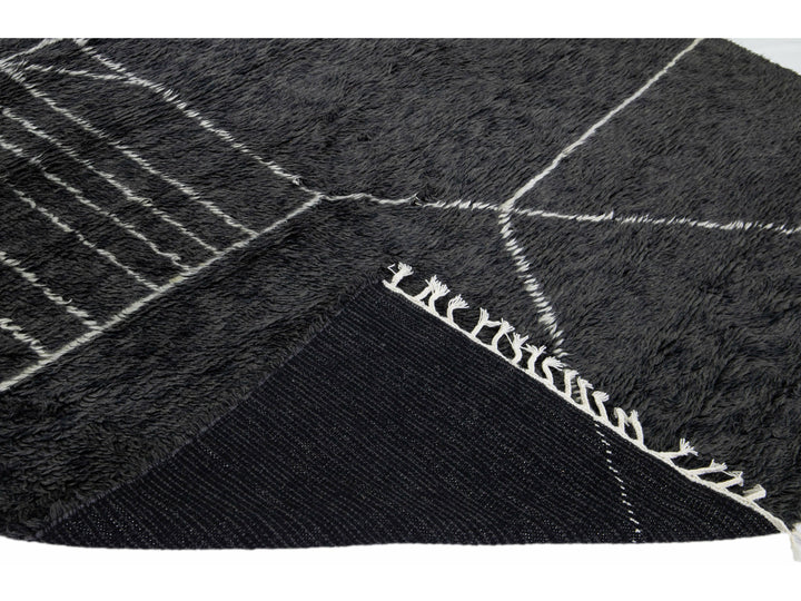 Modern Moroccan Wool Rug 9 X 12