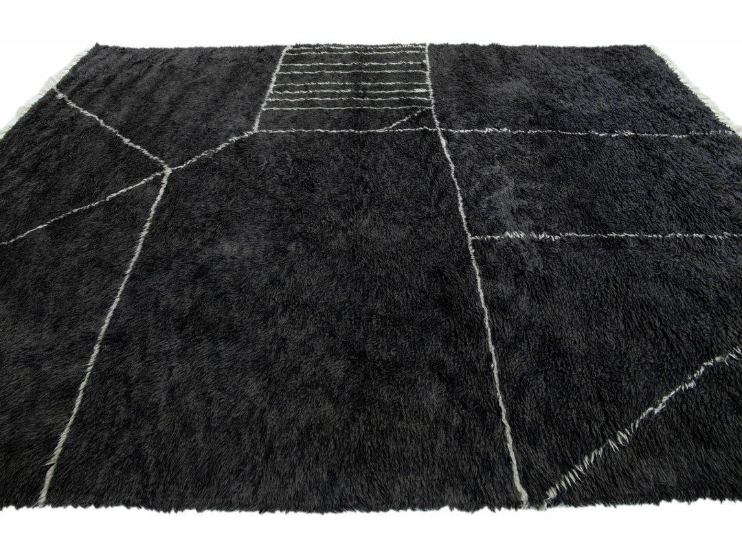 Modern Moroccan Wool Rug 9 X 12