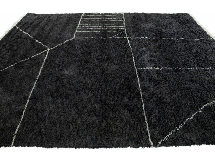 Modern Moroccan Wool Rug 9 X 12