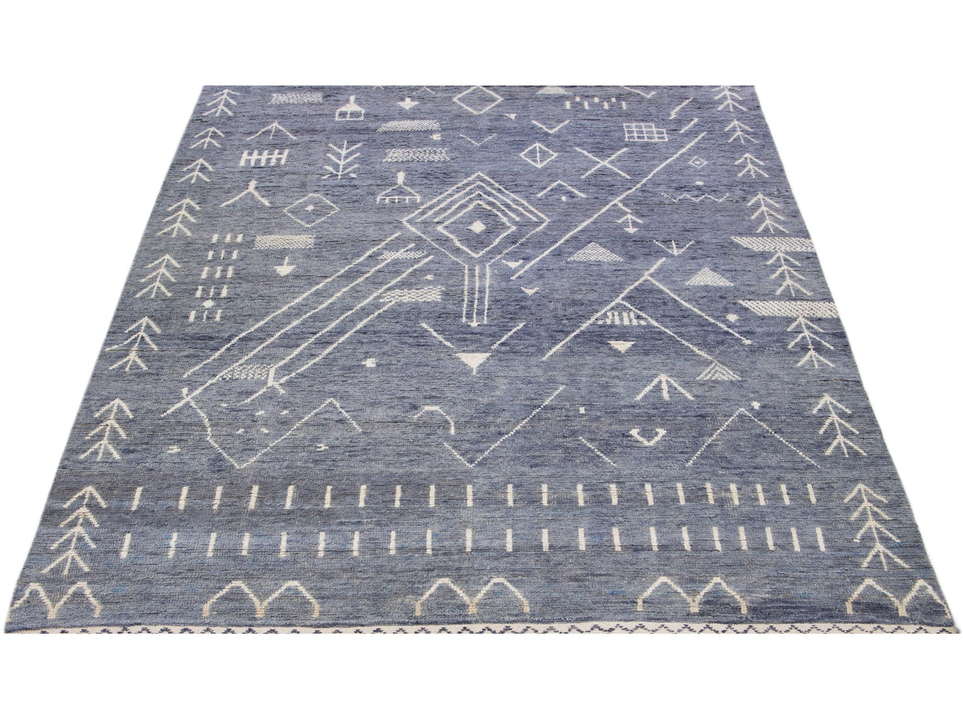 Modern Moroccan Berber Wool Rug 9 X 12