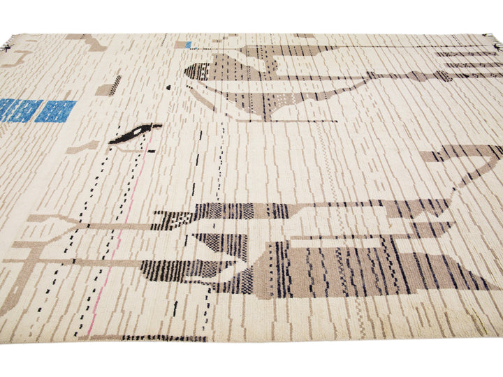 Modern Moroccan Berber Wool Rug 10 X 15
