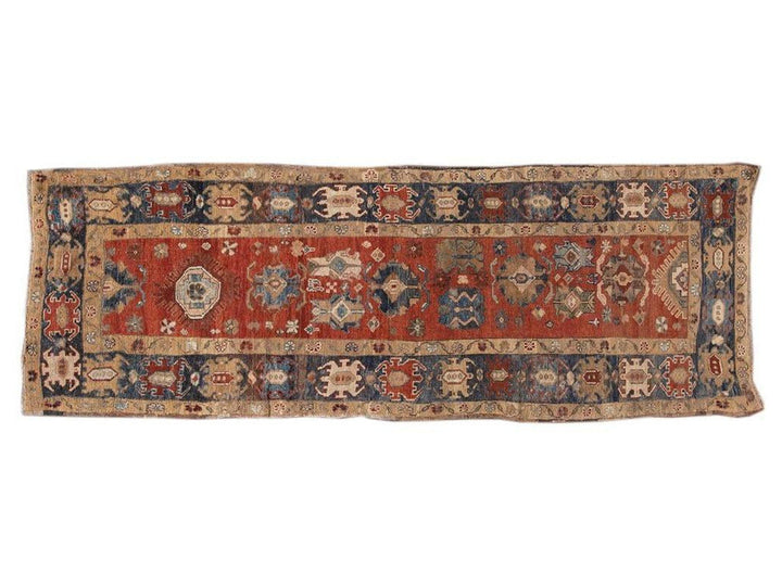 Vintage Heriz Wool Runner 4 X 11