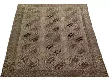 Antique Turkmen Wool Rug 7 X 9