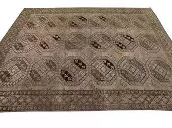 Antique Turkmen Wool Rug 7 X 9