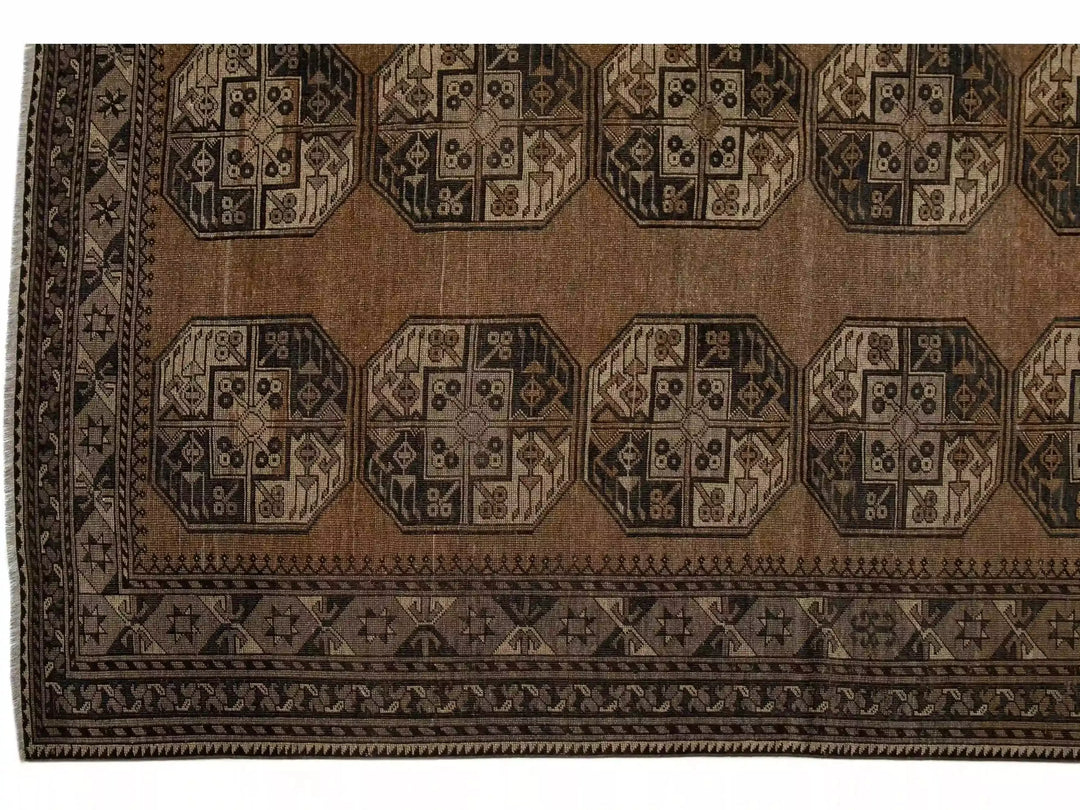 Antique Turkmen Wool Rug 7 X 9