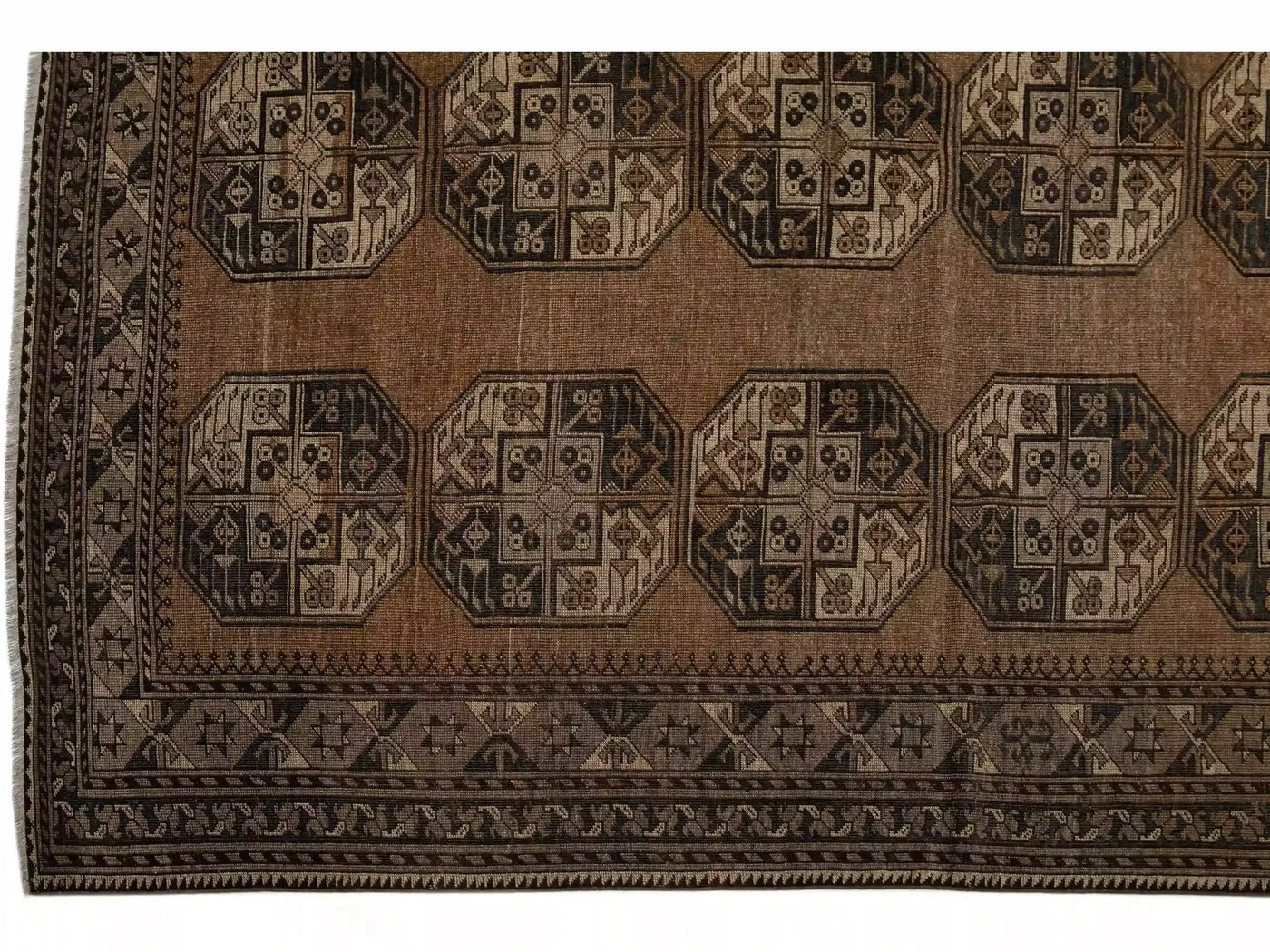 Antique Turkmen Wool Rug 7 X 9