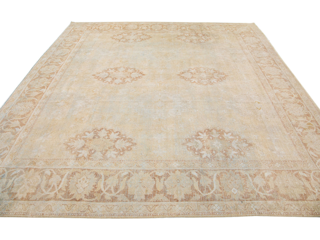 Antique Agra Wool Rug 10 X 10