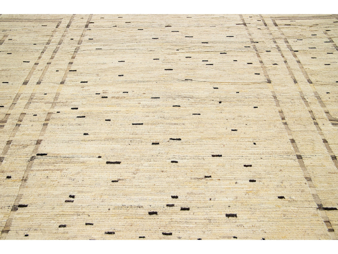 Modern Moroccan Wool Rug 12 X 14