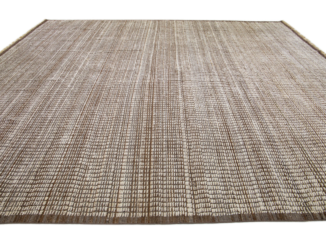 Modern Moroccan Wool Rug 12 X 15