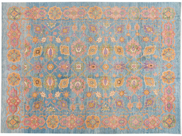 Modern Oushak Oversize Wool Rug 12 X 16