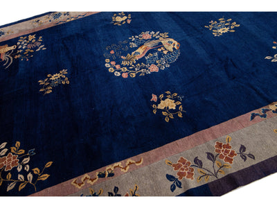 Antique Chinese Peking Wool Rug 9 X 12