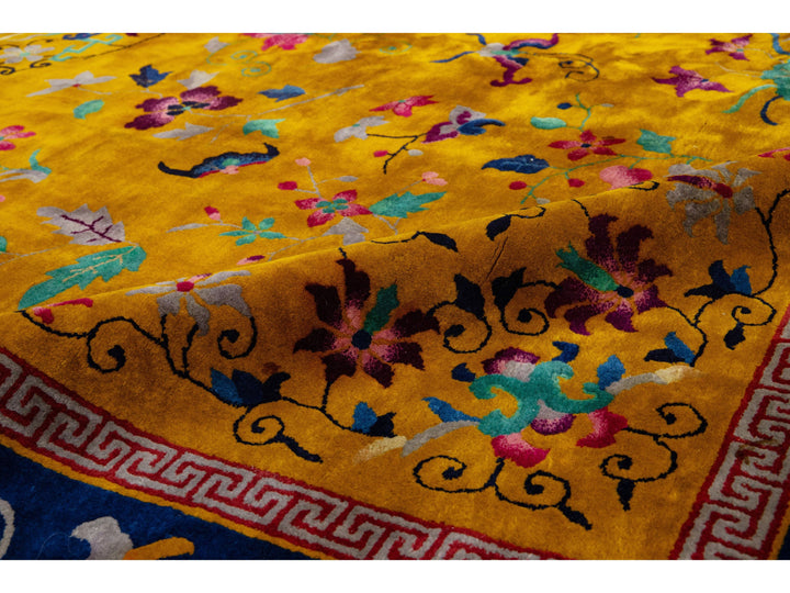 Antique Chinese Peking Wool Rug 10 X 13