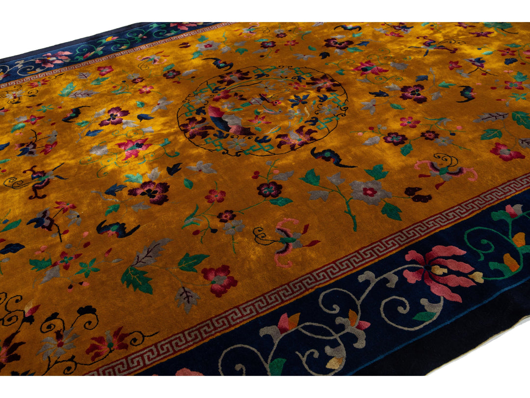 Antique Chinese Peking Wool Rug 10 X 13