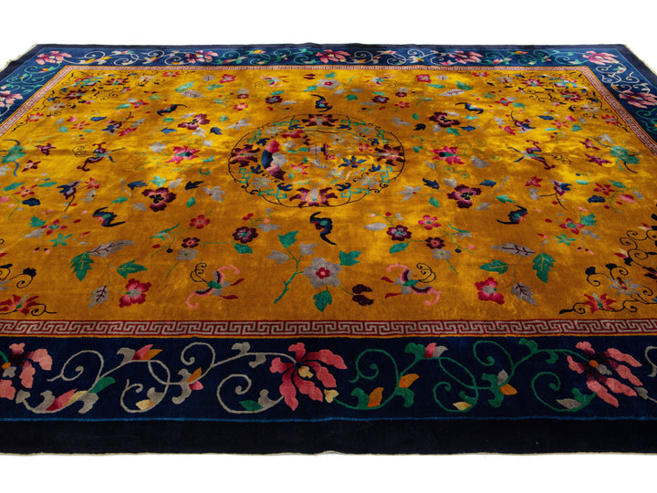 Antique Chinese Peking Wool Rug 10 X 13