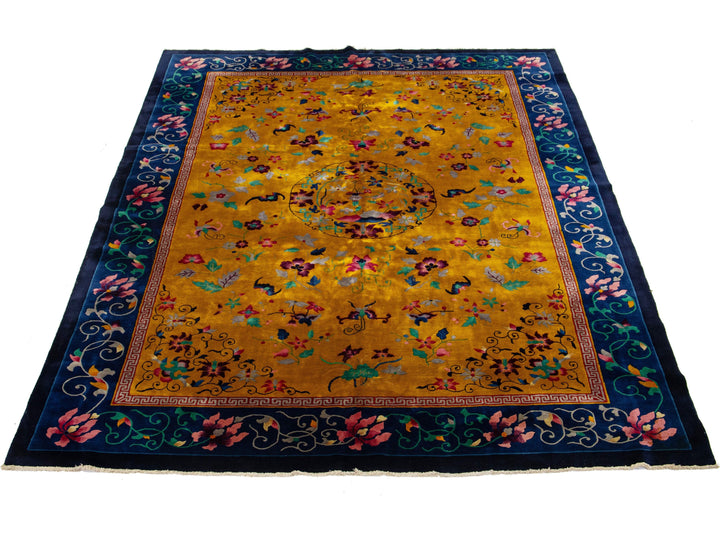 Antique Chinese Peking Wool Rug 10 X 13