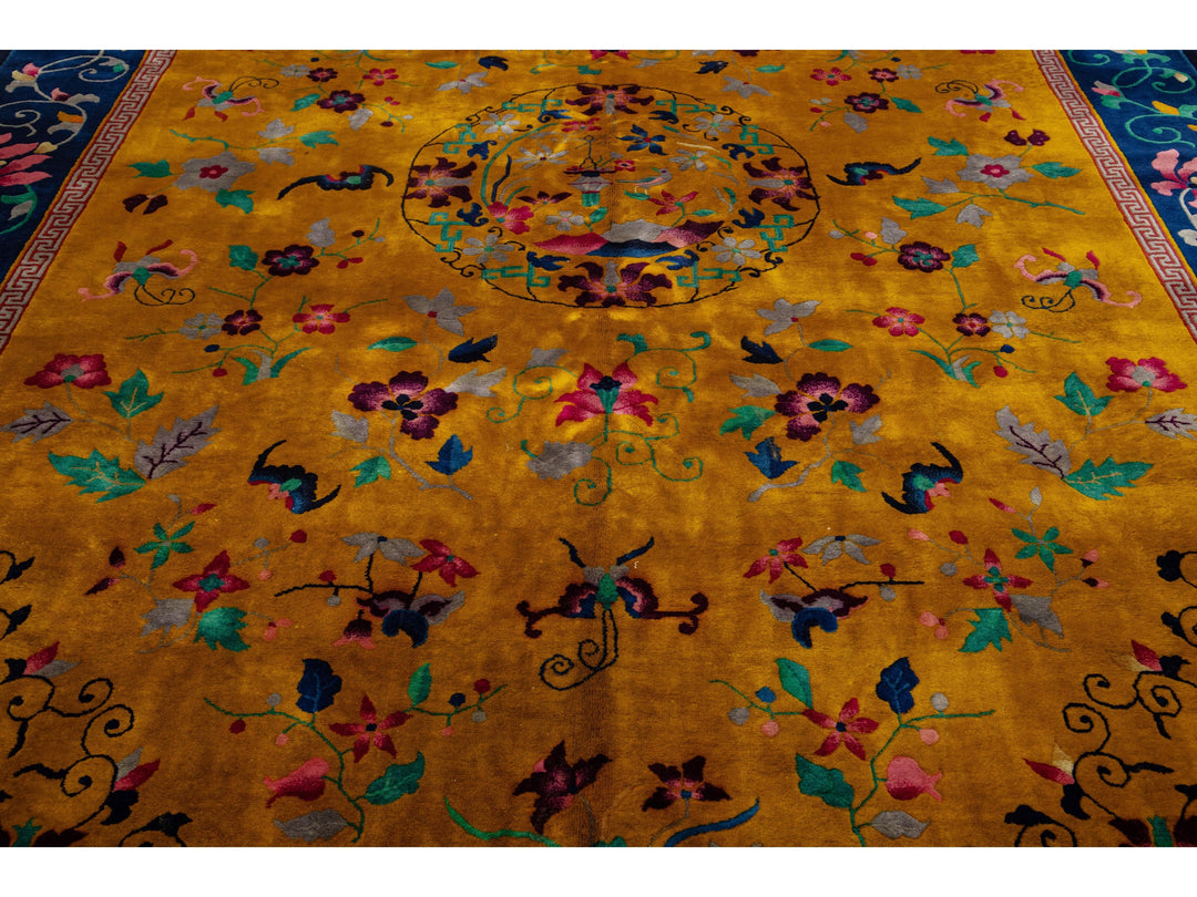 Antique Chinese Peking Wool Rug 10 X 13